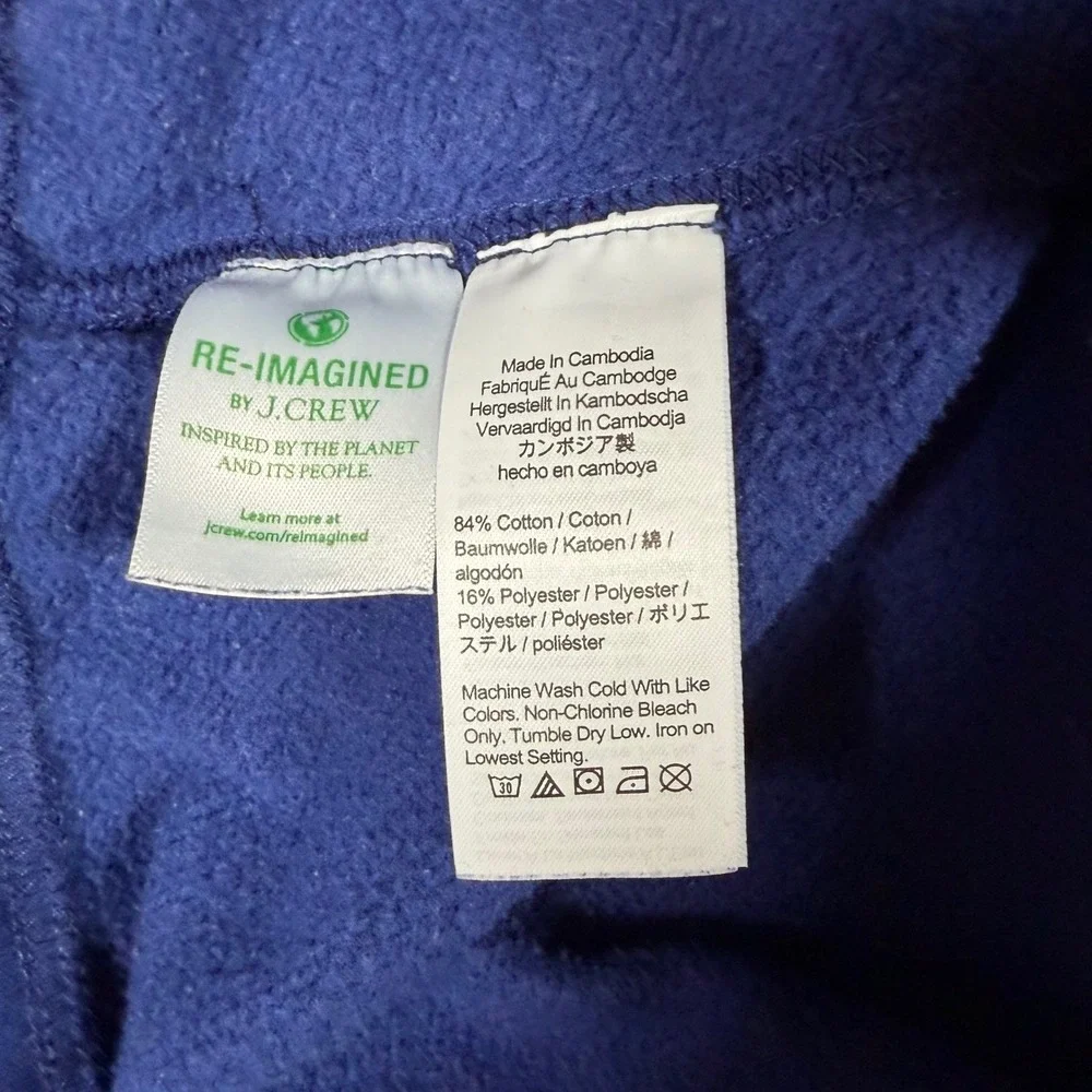 VTG J. Crew Sportswear Blue Fleece Sweatpants Men's Large Joggers‎ Sweatpants